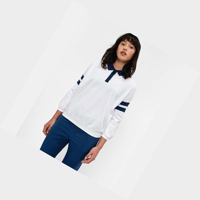 Aigle A Keeping Cool, Dry Fast And Uvc Three Quarter Sleeve Pique Women's Polo Shirts White | 745-ENIDGS