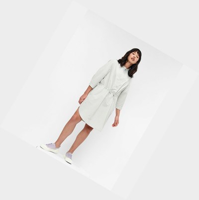 Aigle A Long Sleeves Dress Shirt With Dry Fast And Uvc Function Women's Dresses White | 587-WXYKAM