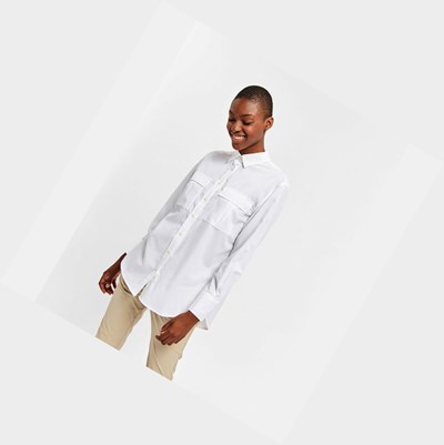 Aigle A Long Sleeves Shirt With Dry Fast Function Women's Shirts White | 489-VMIALN