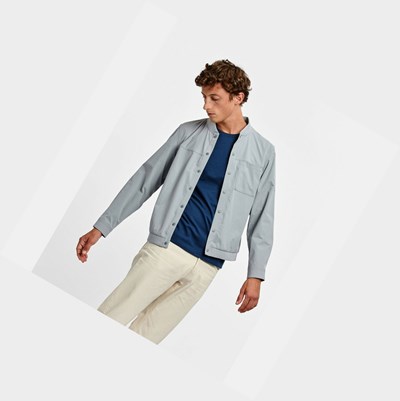 Aigle A Long Sleeves With Uvc,Dry Fast Function And Stretchable Men's Shirts Grey | 974-ZDBCUF