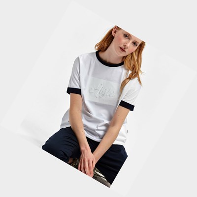 Aigle A Short Sleeves Tee Shirt With Uvc Function Women's T Shirts White | 549-UIJDNW