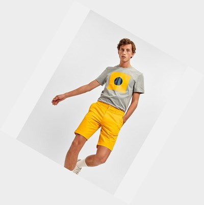 Aigle Chino Bermuda Men's Shorts Yellow | 750-XPUKER