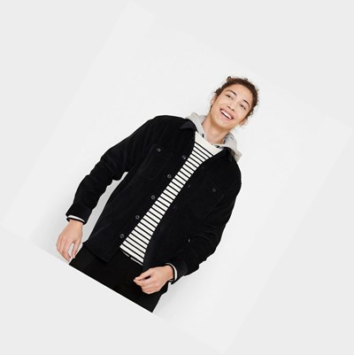 Aigle Corduroy Overshirt Men's Shirts Black | 509-JPQGCO