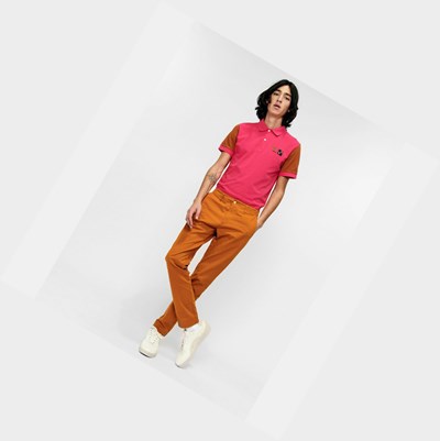 Aigle Cotton Chino Men's Pants Khaki | 946-CMUIGA