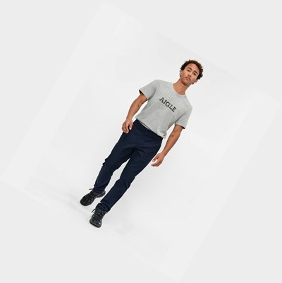 Aigle Cotton Chino Men's Pants Navy | 917-MVCITP