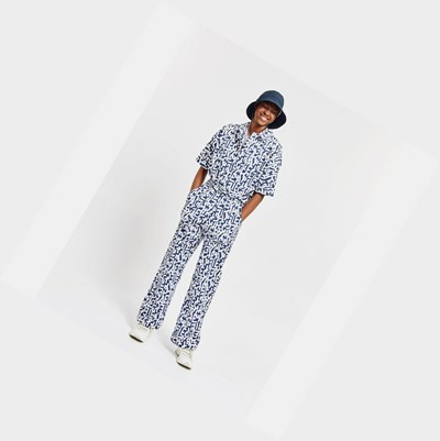 Aigle Cotton Summer Jumpsuit Women's Pants White / Black | 490-CRMPFQ