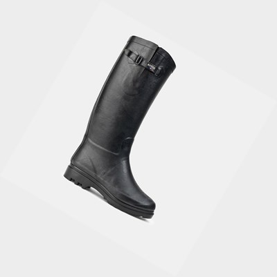 Aigle Fur-lined Rubber Women's Seaside Boots Black | 349-GIOVEU