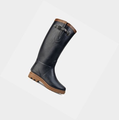 Aigle Fur-lined Rubber Women's Seaside Boots Black | 526-MYPGST