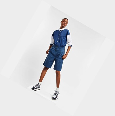 Aigle High-waisted Slim-fit Women's Shorts Blue | 021-DAELVR