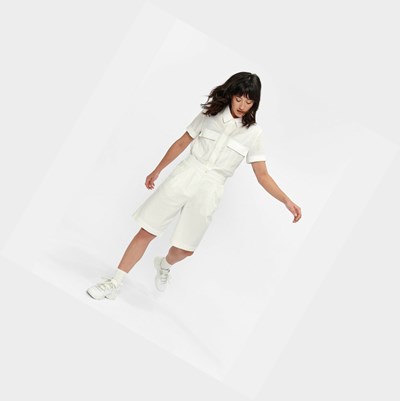 Aigle High-waisted Slim-fit Women's Shorts White | 568-CZOFBW