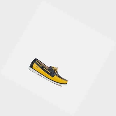 Aigle Leather Men's Boat Shoes Yellow | 594-USTRME