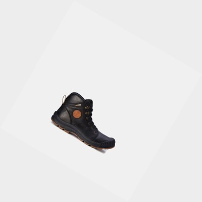 Aigle Leather Waterproof Men's Walking Shoes Black | 697-BKSVEM