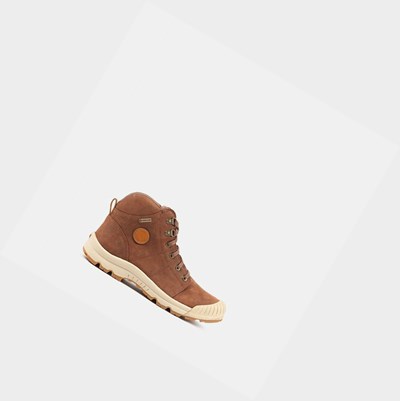Aigle Leather Waterproof Women's Walking Shoes Brown | 716-LGRUNE