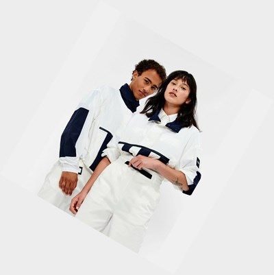 Aigle Lightweight Pullover Men's Coats & Jackets White / Black | 617-GQISDN