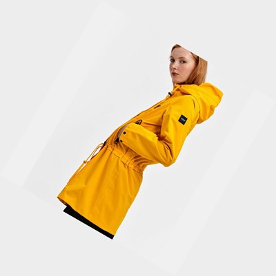 Aigle Long Waterproof And Windproof Women's Parkas Yellow | 691-TLFWXR