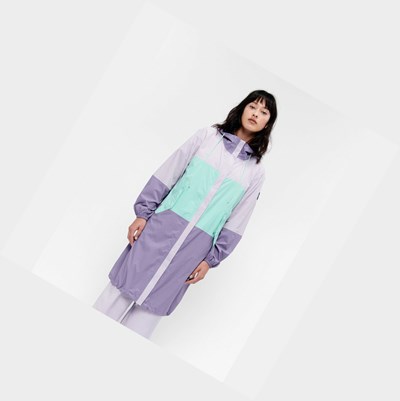 Aigle Long Waterproof/Packable Women's Parkas Turquoise / Purple | 542-UHVBOQ