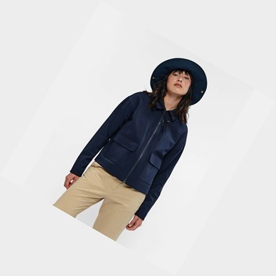 Aigle Mid-season Water-repellent Women's Fleece Jackets Navy | 498-YWBQFR
