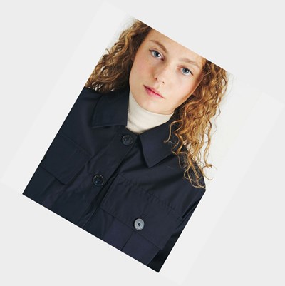 Aigle Military Inspired Short Women's Coats & Jackets Black | 478-IJHVEG