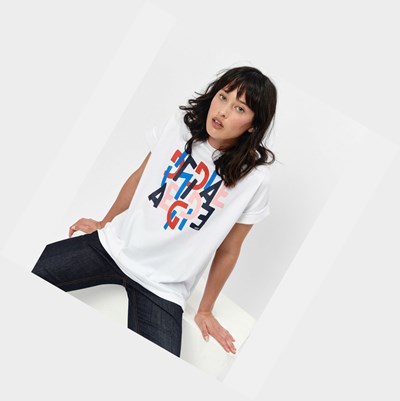 Aigle Organic Coton Crew-neck Women's T Shirts White | 542-YVUXHG