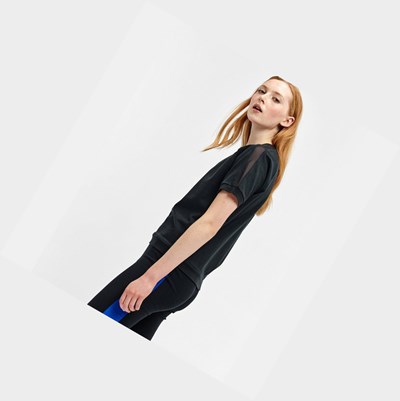 Aigle Oversized Organic Coton Women's T Shirts Black | 643-ZAEXUM