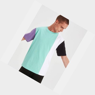Aigle Short-sleeved Women's T Shirts Turquoise / White | 962-GCJILE