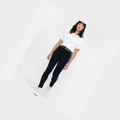 Aigle Stretch Leggings Women's Pants Black / Blue | 043-MJIOYC