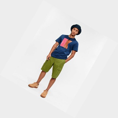 Aigle Technical Crew-neck Men's T Shirts Blue | 382-LBNCZK