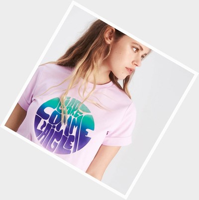 Aigle Technical Crew-neck Women's T Shirts Pink | 021-CGDETV