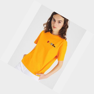 Aigle Technical Crew-neck Women's T Shirts Yellow | 854-XSCLEM