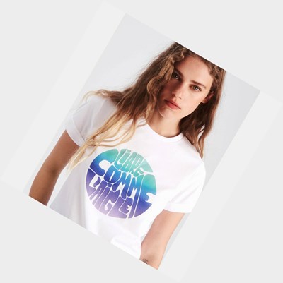Aigle Technical Crew-neck Women's T Shirts White | 894-OQIZUT