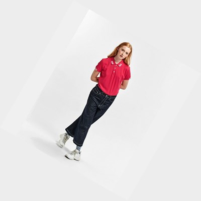 Aigle Technical Short-sleeved Women's Polo Shirts Red | 687-MZUVPB