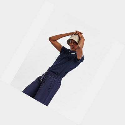 Aigle Technical Short-sleeved Women's Polo Shirts Navy | 842-IWJPCU