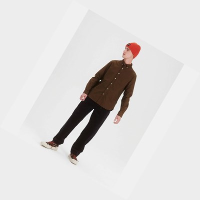 Aigle The Classic Cotton Men's Shirts Khaki | 372-XMUOEK