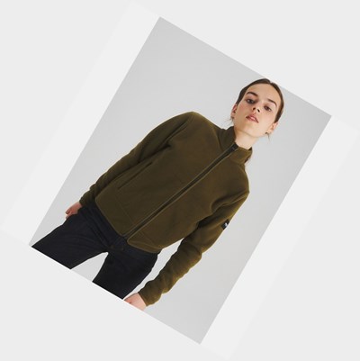 Aigle The Classic, Eco-designed Women's Fleece Jackets Olive | 905-YHBMWX