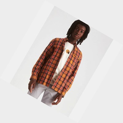 Aigle The Double-pocket Check Men's Shirts Brown | 253-TSBVRK