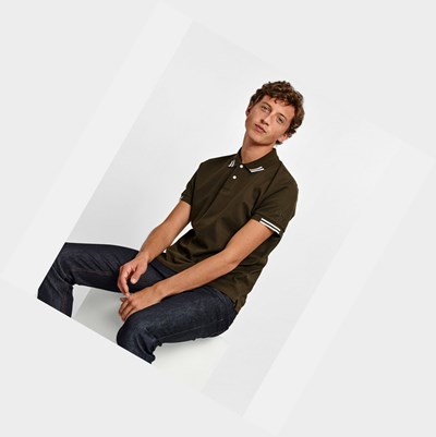 Aigle The Dry-fast Men's Polo Shirts Khaki | 438-RHYJTO