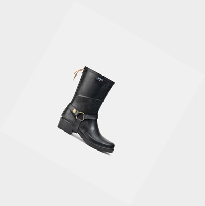 Aigle The Equestrian-inspired Heeled Women's Rain Boots Black | 238-IWQAJU