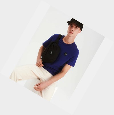 Aigle The Essential Basic Men's T Shirts Blue | 164-EHPALC