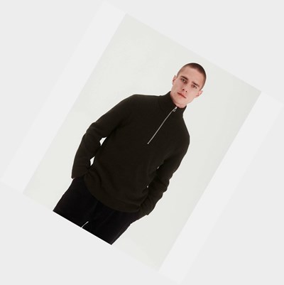 Aigle The Essential Half-zip Men's Sweatshirts Black | 821-LZHMIF