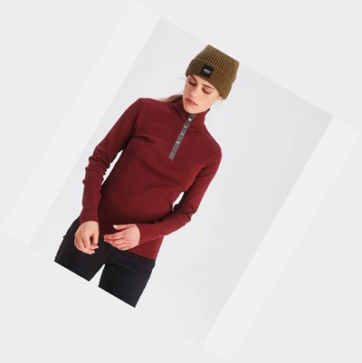 Aigle The Essential Long-sleeved Women's T Shirts Burgundy | 983-ZJYMPI