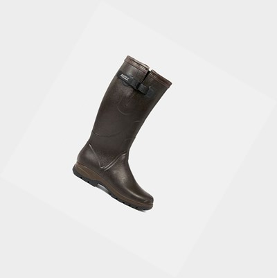 Aigle The Farming Boot For Wide Feet And Calves Men's Work Boots Black | 624-VDNUFJ