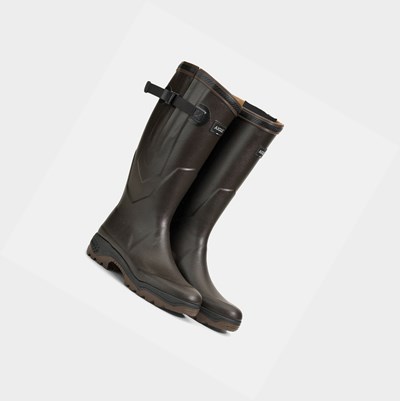 Aigle The First Anti-fatigue Boots Adapted To All Calves Men's Rain Boots Brown | 985-EUOBSN