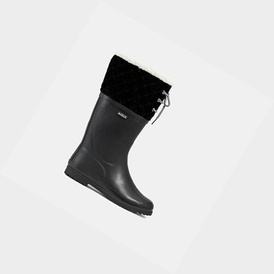 Aigle The Fur-lined Boot Women's Seaside Boots Black | 502-IKCNUJ