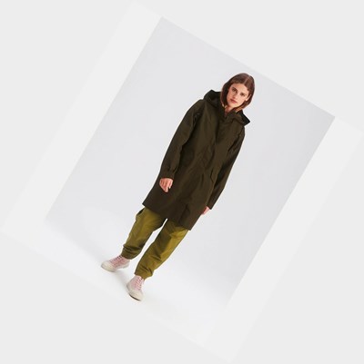 Aigle The Gore-tex Mid-length Women's Coats & Jackets Olive | 421-UDCLEX