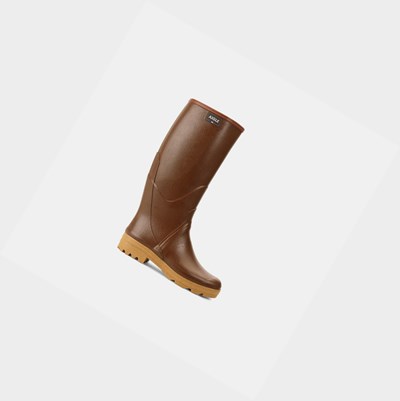 Aigle The High-performance Split Leather Men's Work Boots Brown | 365-VXCLIJ