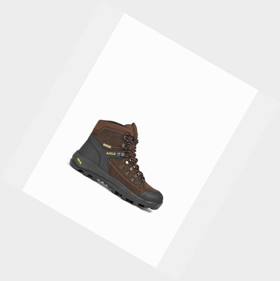 Aigle The High-performance Split Leather Ankle Women's Walking Shoes Brown | 973-SWNGFT