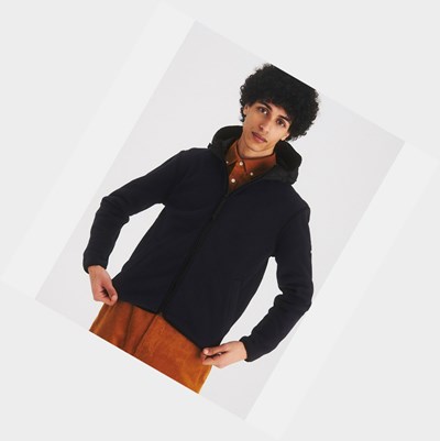 Aigle The Hooded Men's Fleece Jackets Black | 694-TCRGJZ