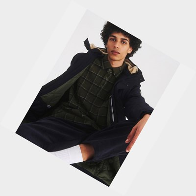 Aigle The Long Gore-tex Men's Coats & Jackets Navy | 819-HGUEFP