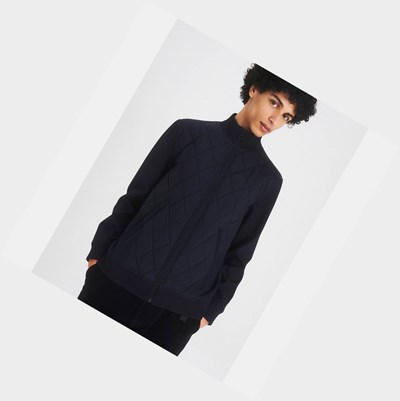 Aigle The Mixed-material Men's Fleece Jackets Black | 125-JUVERC