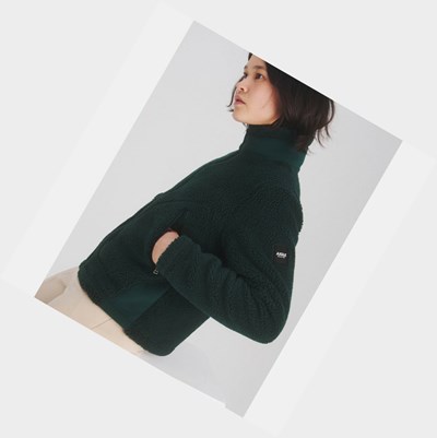 Aigle The Sherpa Women's Fleece Jackets Green | 345-YZPLJI
